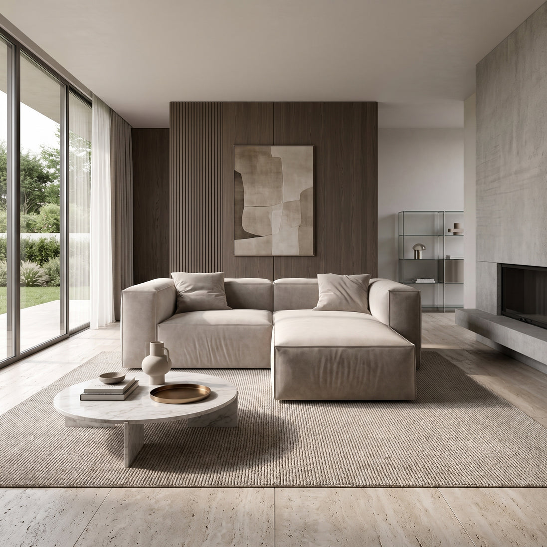 Eleanor Modular Velvet Sofa | Alabaster