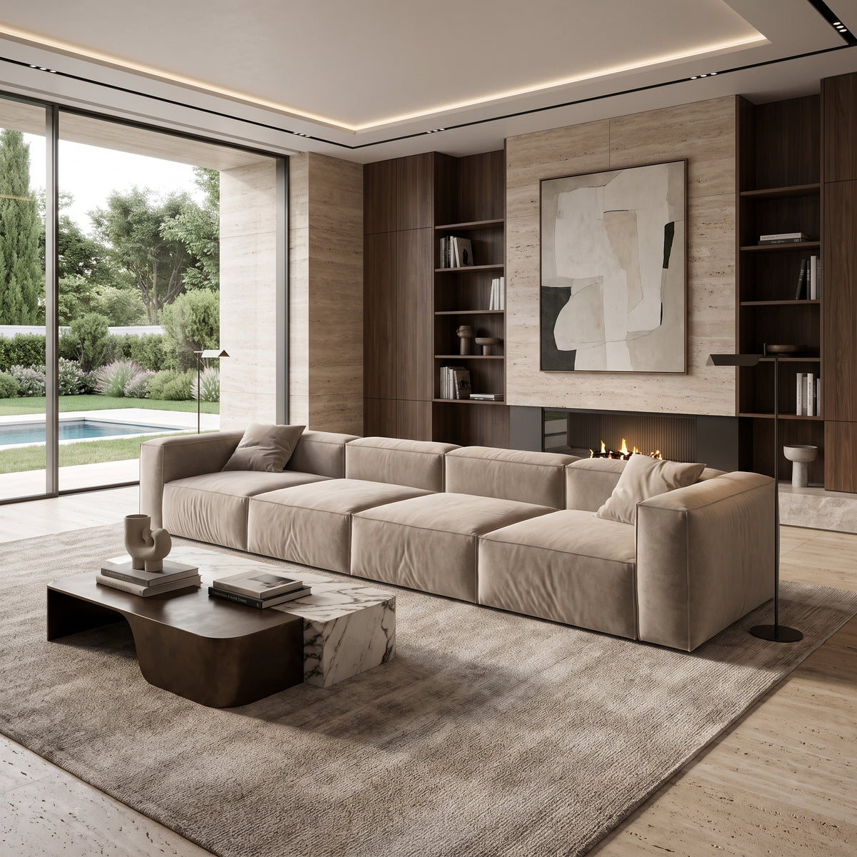 Eleanor Modular Velvet Sofa | Champagne