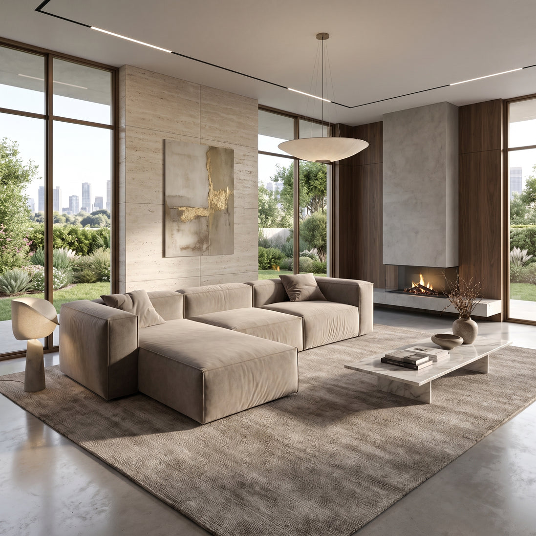 Eleanor Modular Velvet Sofa | Champagne