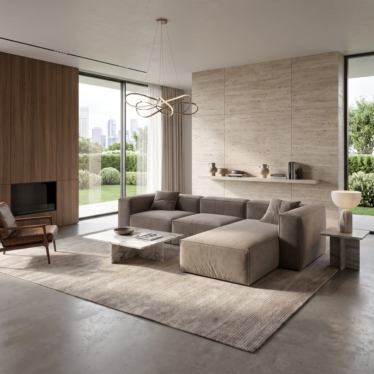Eleanor Modular Velvet Sofa | Champagne