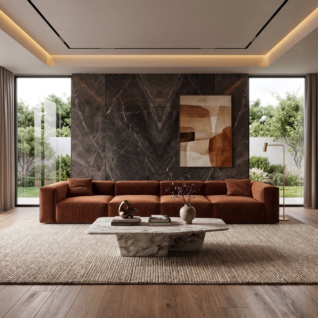 Eleanor Modular Velvet Sofa | Copper