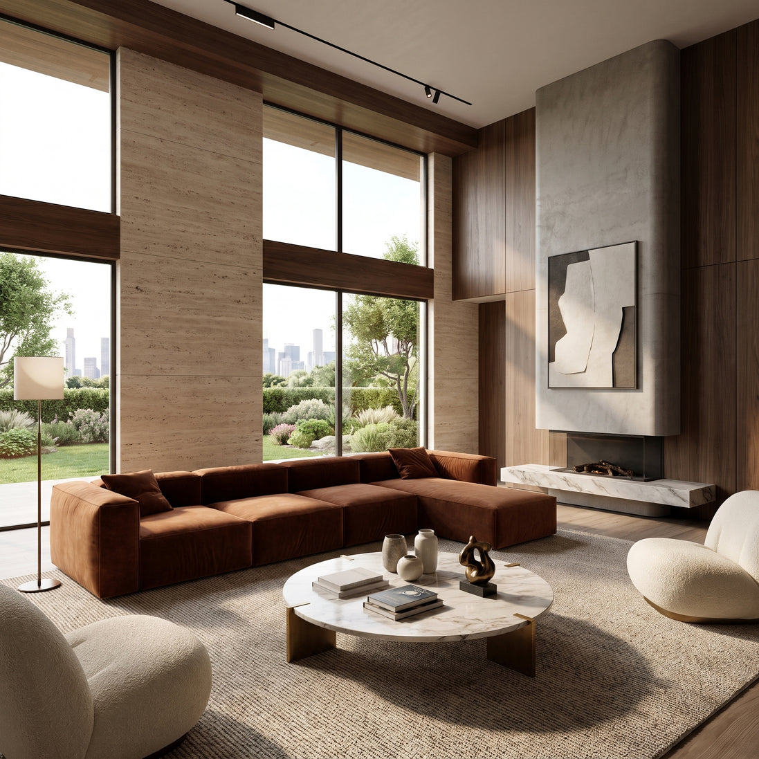Eleanor Modular Velvet Sofa | Copper
