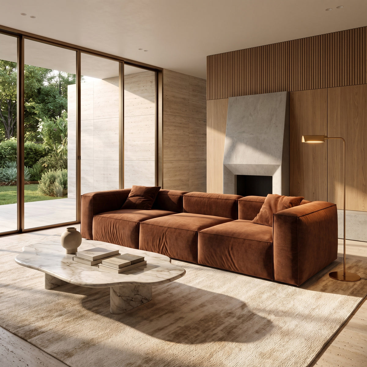 Eleanor Modular Velvet Sofa | Copper