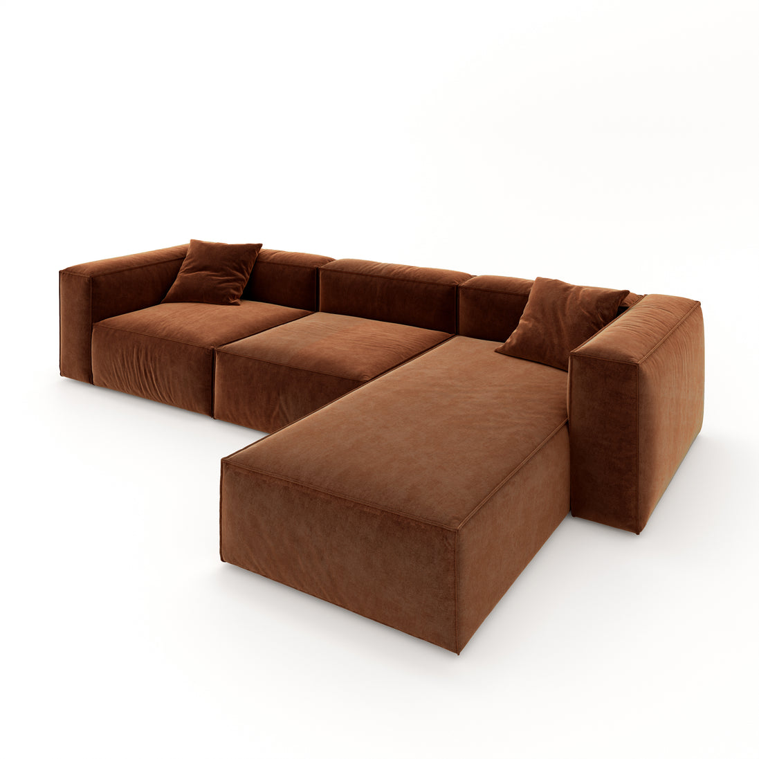 Eleanor Modular Velvet Sofa | Copper