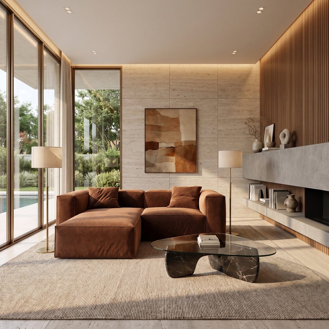 Eleanor Modular Velvet Sofa | Copper