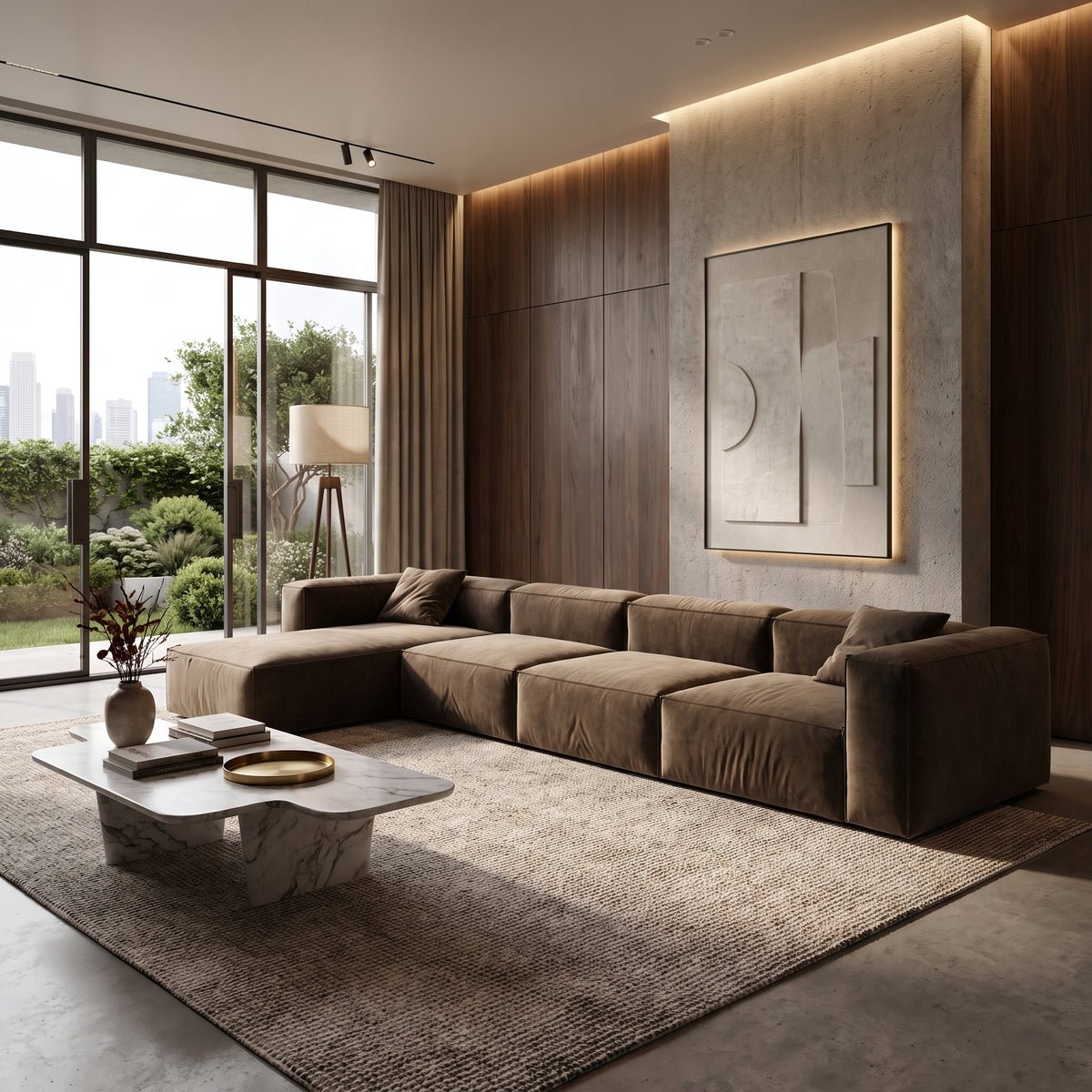 Eleanor Modular Velvet Sofa | Mocha