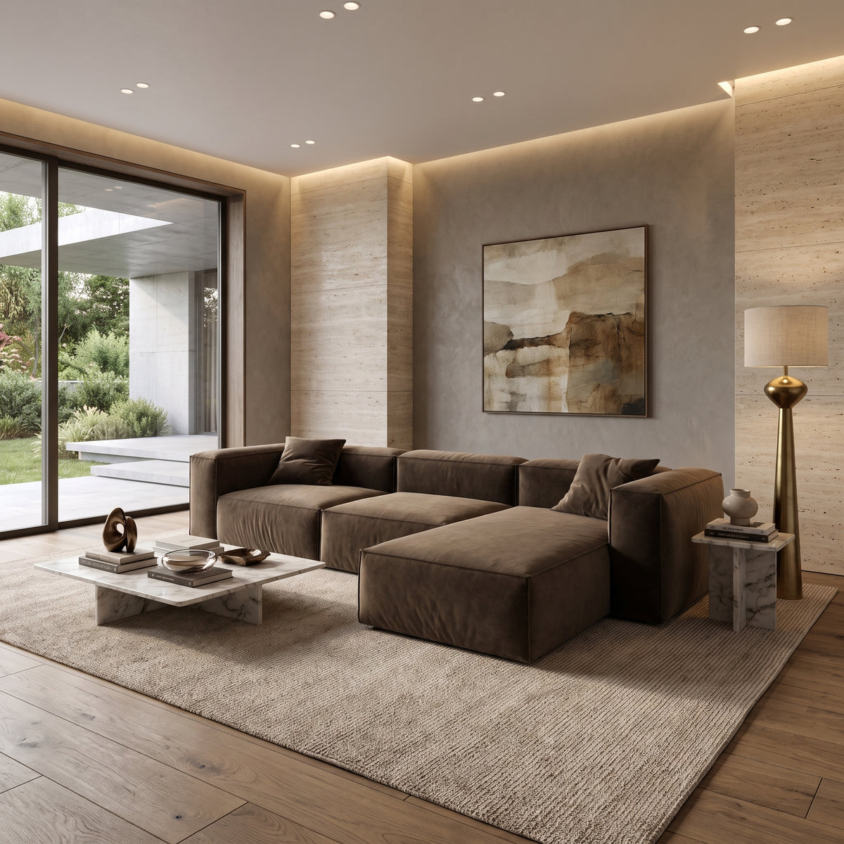 Eleanor Modular Velvet Sofa | Mocha