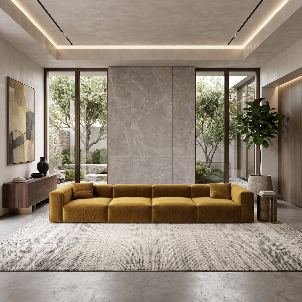 Eleanor Modular Velvet Sofa | Ochre
