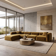 Eleanor Modular Velvet Sofa | Ochre