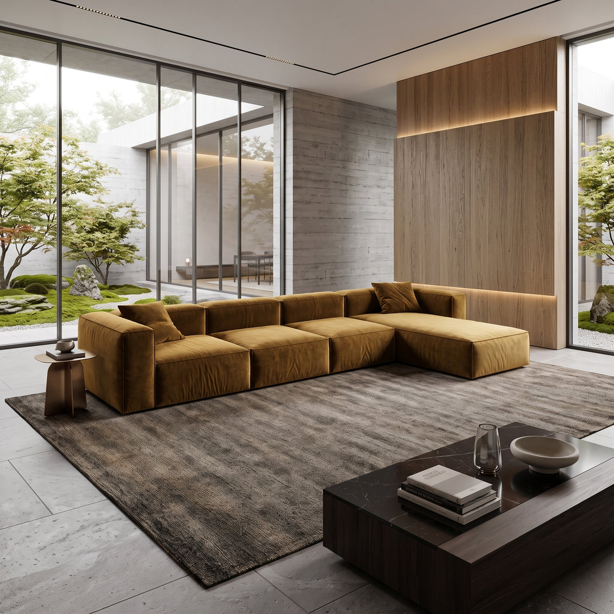 Eleanor Modular Velvet Sofa | Ochre