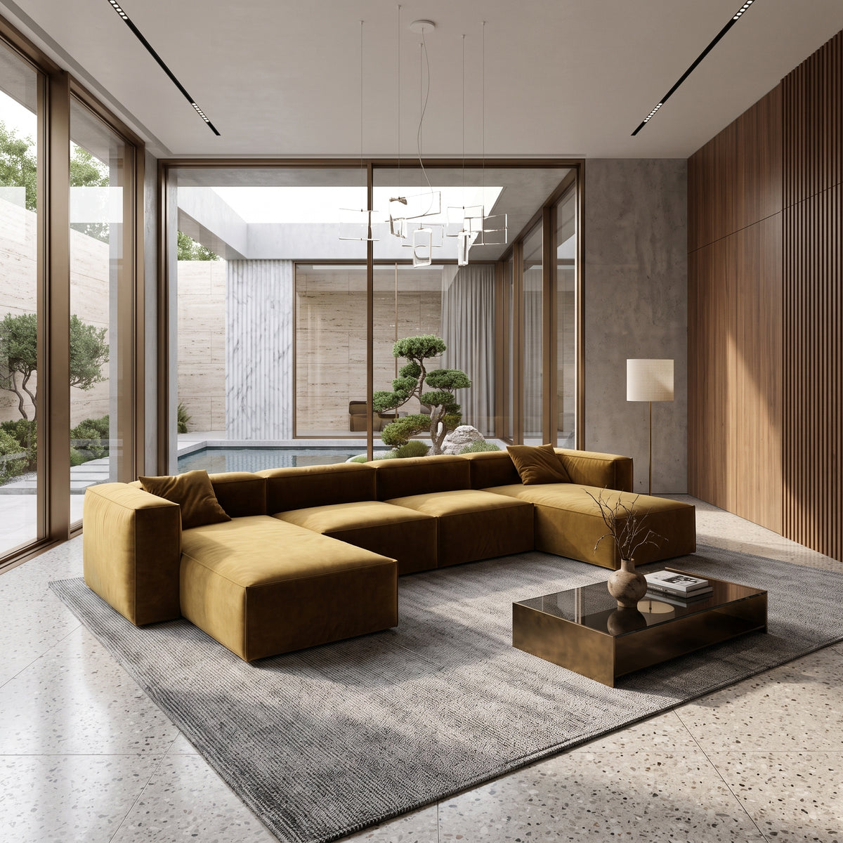 Eleanor Modular Velvet Sofa | Ochre