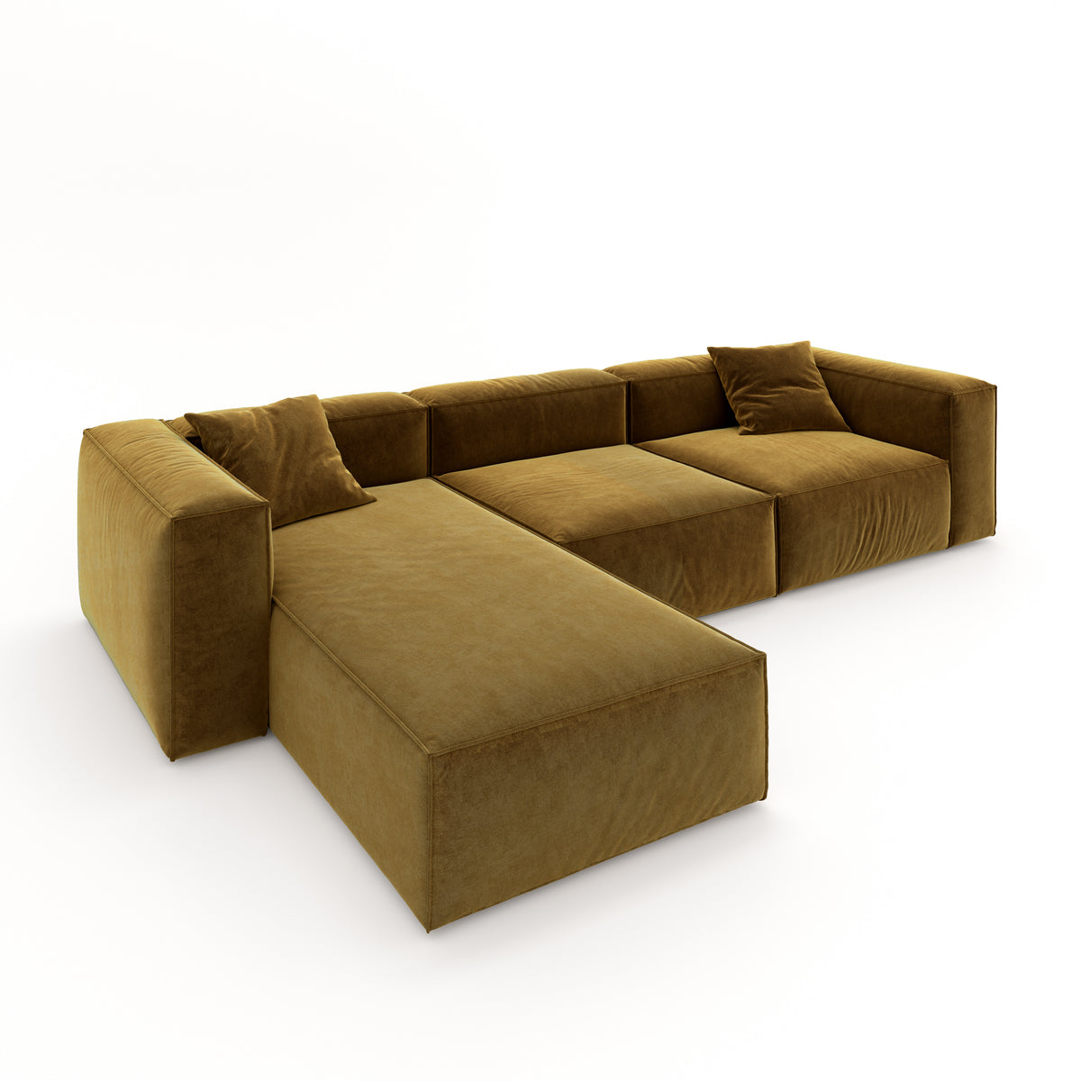 Eleanor Modular Velvet Sofa | Ochre