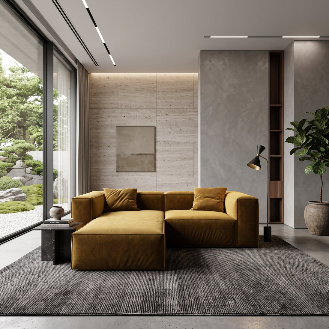 Eleanor Modular Velvet Sofa | Ochre