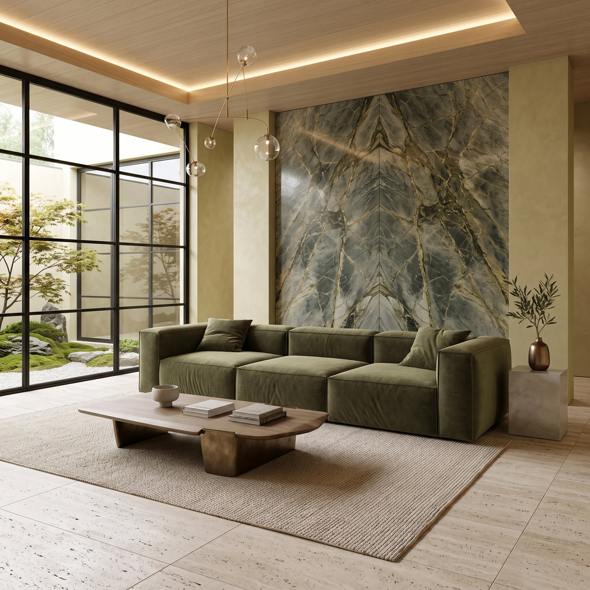 Eleanor Modular Velvet Sofa | Olive