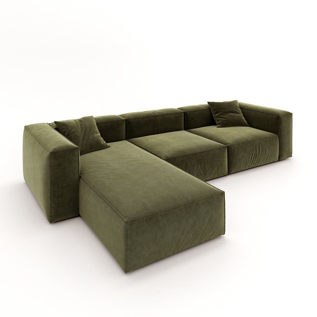 Eleanor Modular Velvet Sofa | Olive