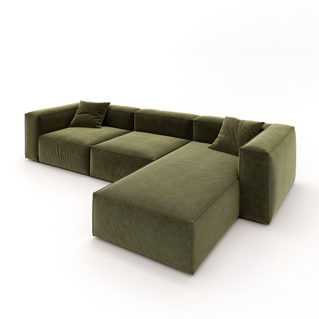 Eleanor Modular Velvet Sofa | Olive