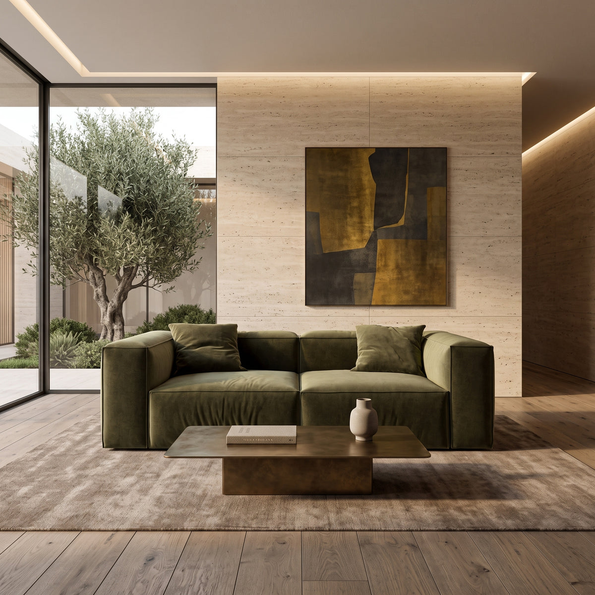 Eleanor Modular Velvet Sofa | Olive