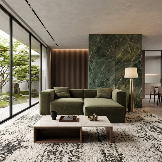Eleanor Modular Velvet Sofa | Olive