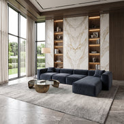Eleanor Modular Velvet Sofa | Oxford Blue