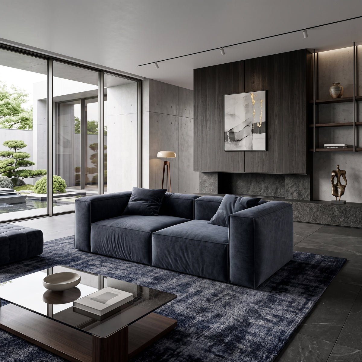Eleanor Modular Velvet Sofa | Oxford Blue