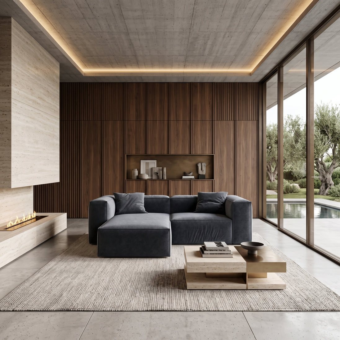Eleanor Modular Velvet Sofa | Oxford Blue