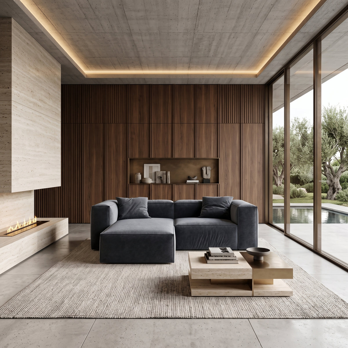 Eleanor Modular Velvet Sofa | Oxford Blue