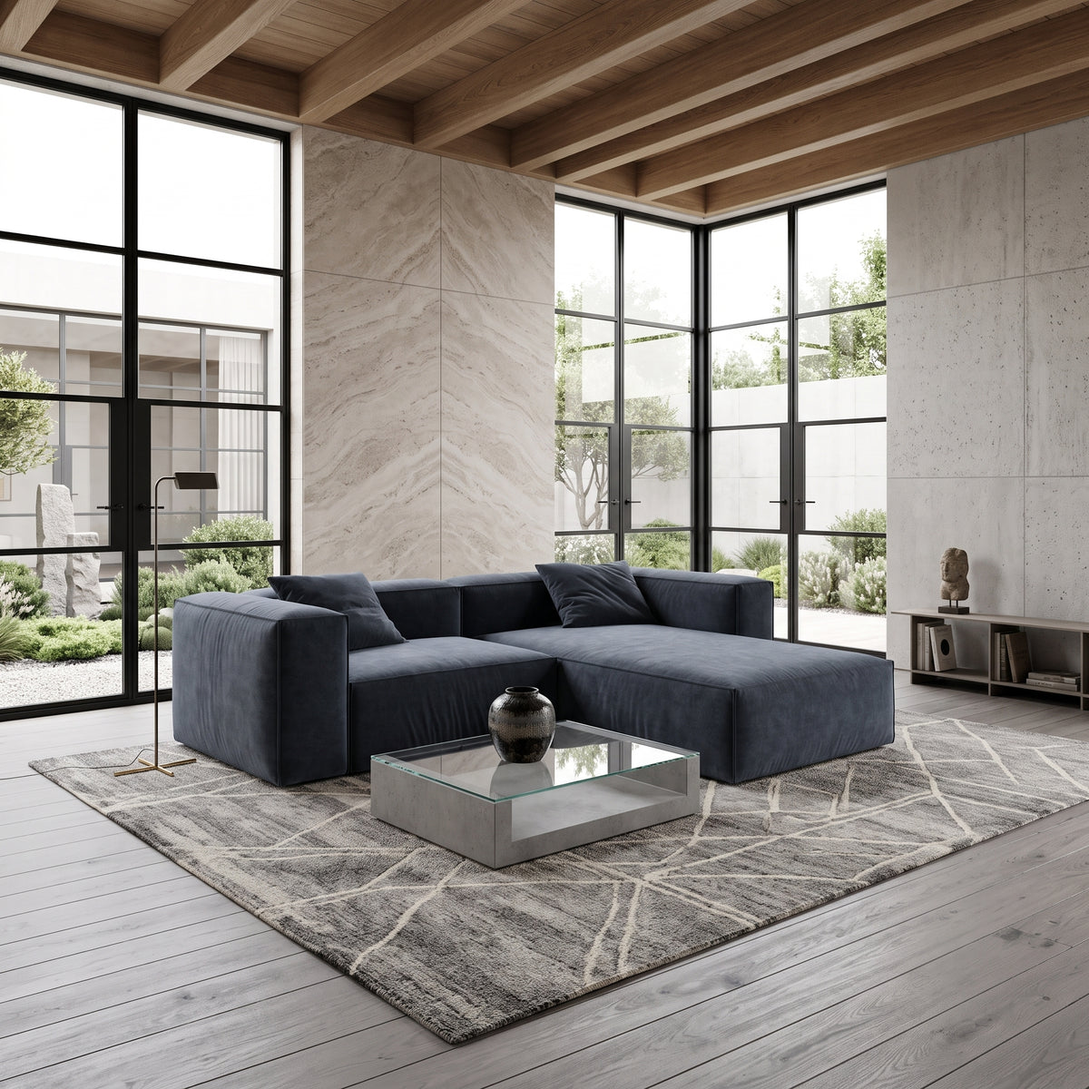 Eleanor Modular Velvet Sofa | Oxford Blue