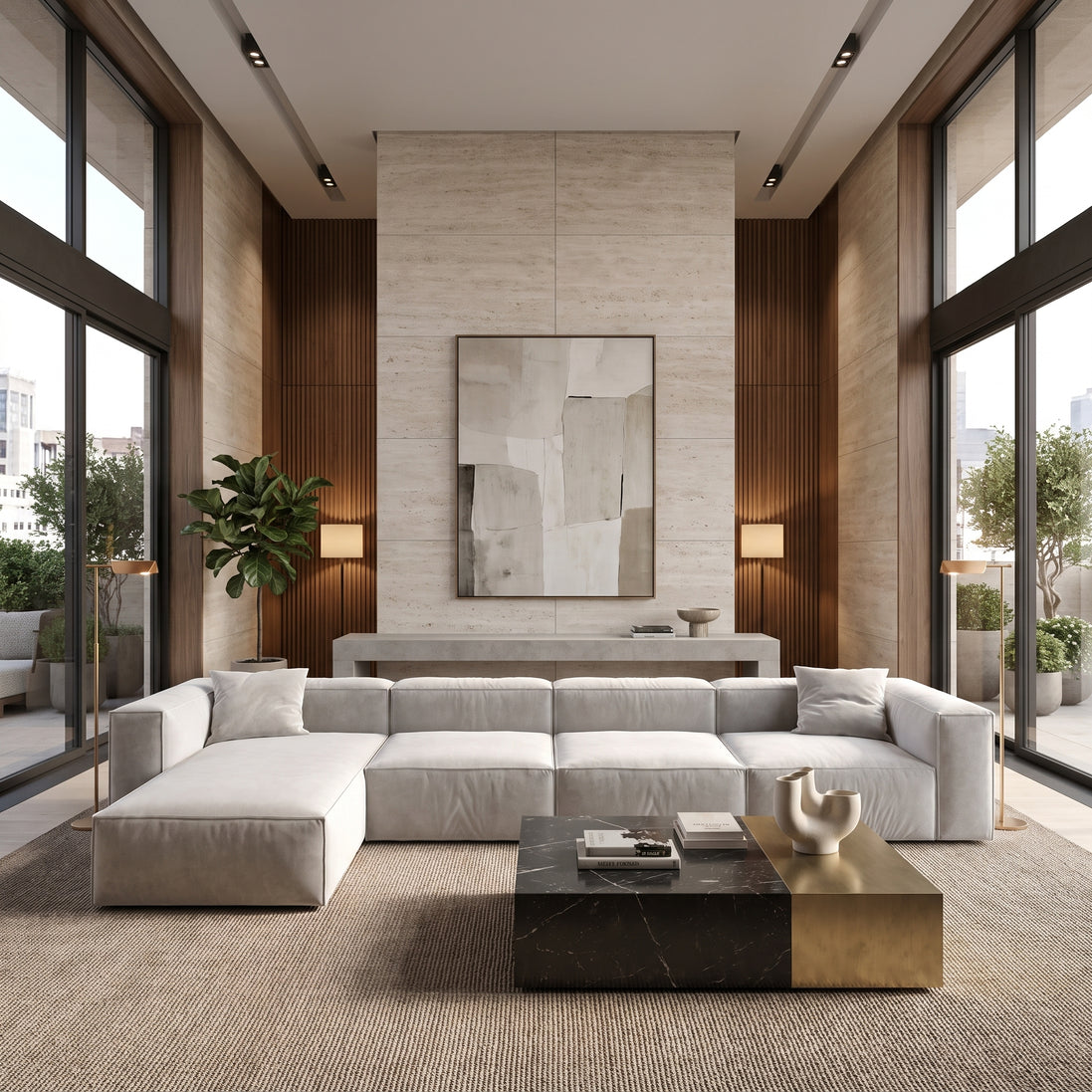 Eleanor Modular Velvet Sofa | Pearl