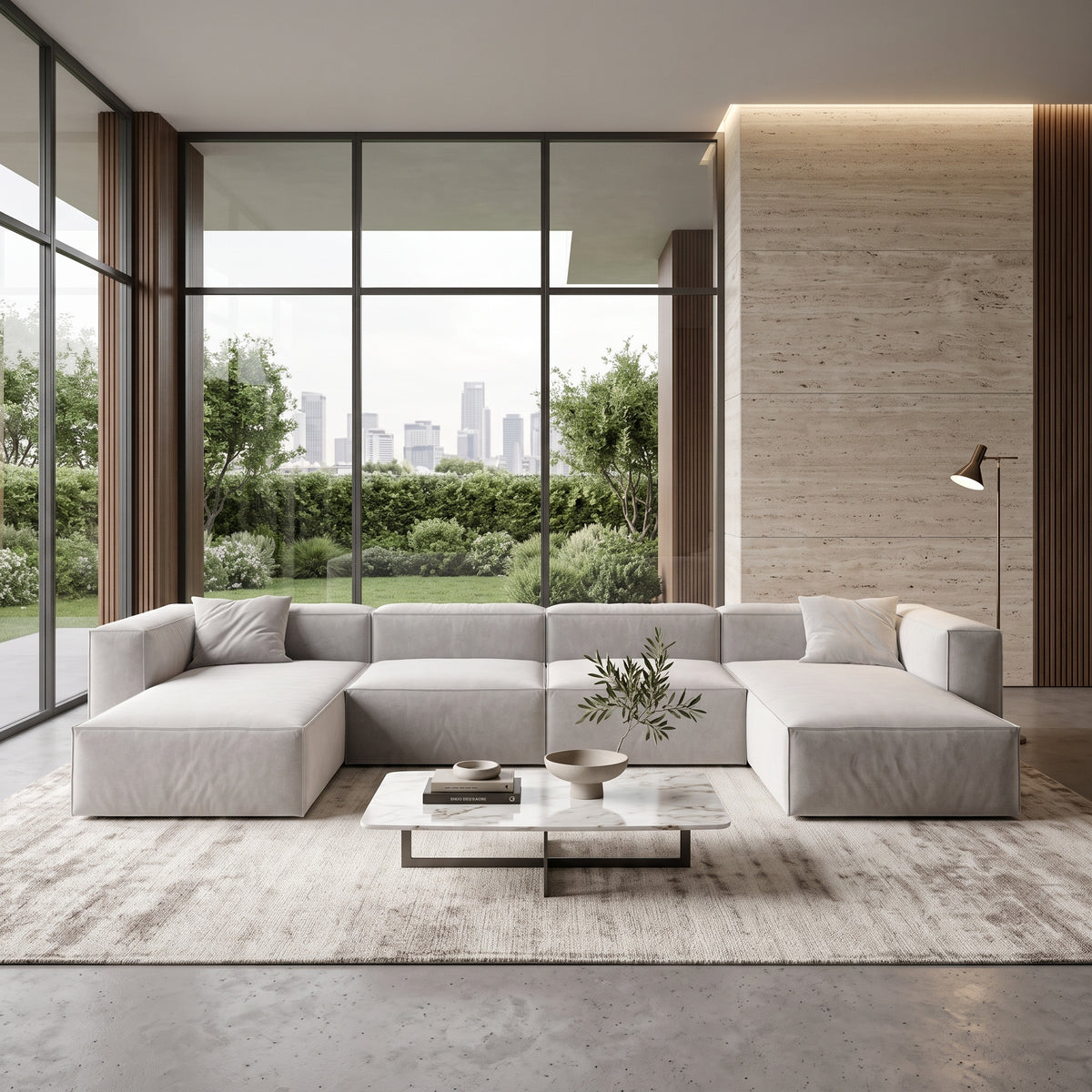 Eleanor Modular Velvet Sofa | Pearl