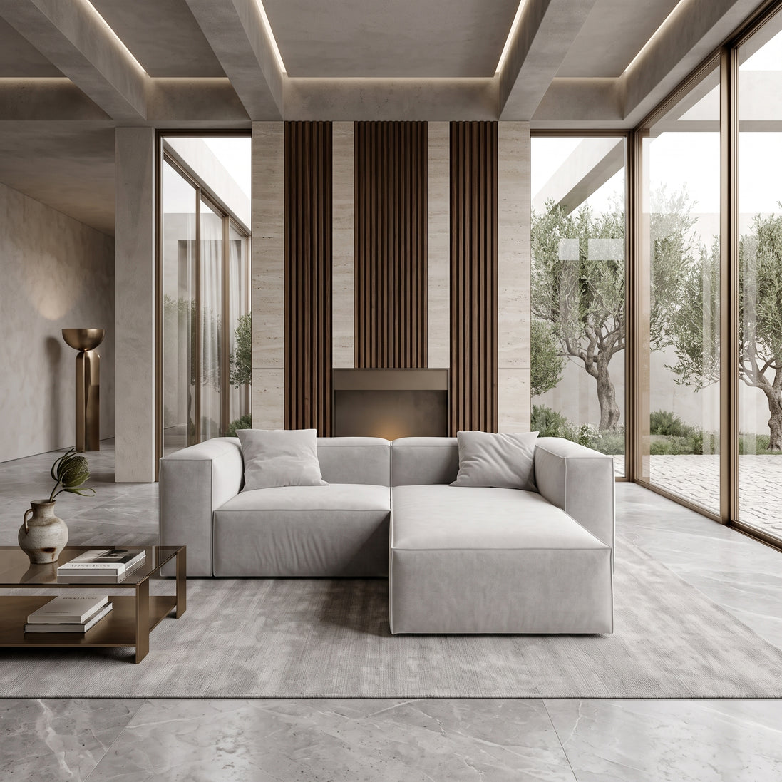 Eleanor Modular Velvet Sofa | Pearl